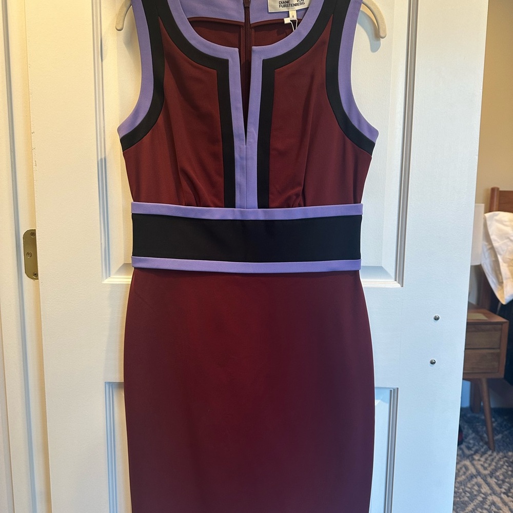 DVF Burgundy and Purple Dress